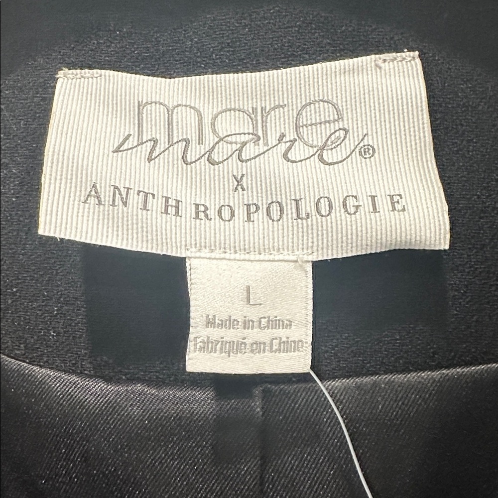 Anthropologie‎ Mare Mare Tulle Bow-Sleeve Blazer Jacket Black Size large NWT - Picture 9 of 14